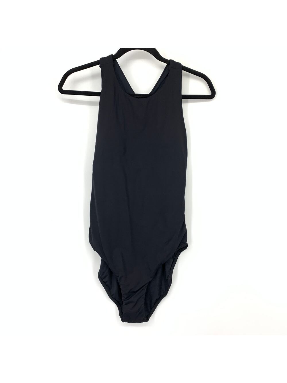 Seafolly High Neck Active Swimsuit Womens US Sz 10 Racerback Black